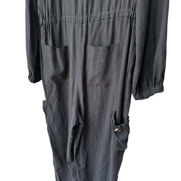 Topshop Cargo Wide-Leg Zip-Front Jumpsuit in Black, 8 - Picture 12 of 12